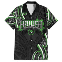 Traditional Art Hawaiian Kakau Tattoos Family Matching Short Sleeve Bodycon Dress and Hawaiian Shirt Green Color - Polynesian Pride