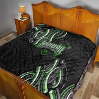 Traditional Art Hawaiian Kakau Tattoos Quilt Green Color - Polynesian Pride