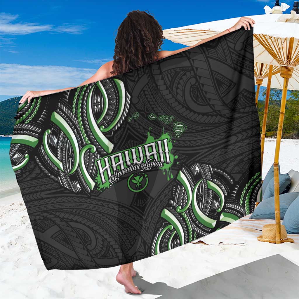 Traditional Art Hawaiian Kakau Tattoos Sarong Green Color - Polynesian Pride