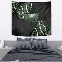 Traditional Art Hawaiian Kakau Tattoos Tapestry Green Color - Polynesian Pride