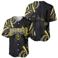 Traditional Art Hawaiian Kakau Tattoos Baseball Jersey Yellow Color - Polynesian Pride