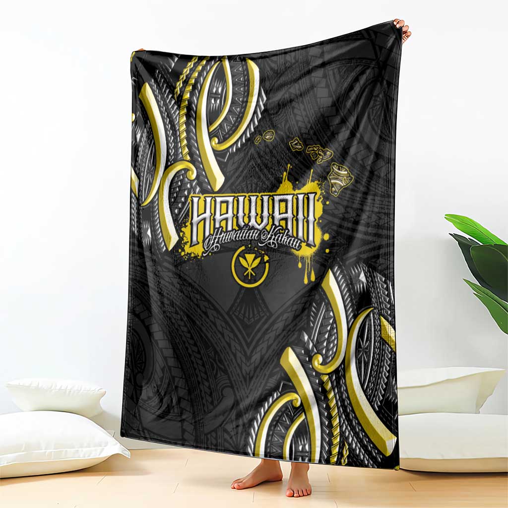 Traditional Art Hawaiian Kakau Tattoos Blanket Yellow Color - Polynesian Pride