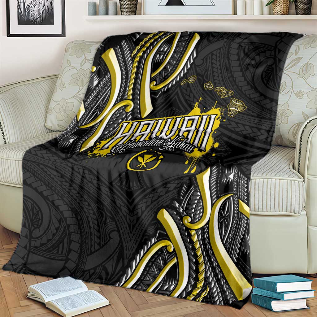 Traditional Art Hawaiian Kakau Tattoos Blanket Yellow Color - Polynesian Pride
