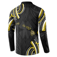 Traditional Art Hawaiian Kakau Tattoos Button Sweatshirt Yellow Color - Polynesian Pride