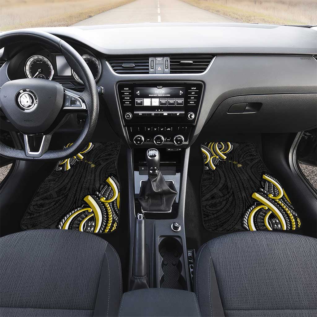 Traditional Art Hawaiian Kakau Tattoos Car Mats Yellow Color - Polynesian Pride