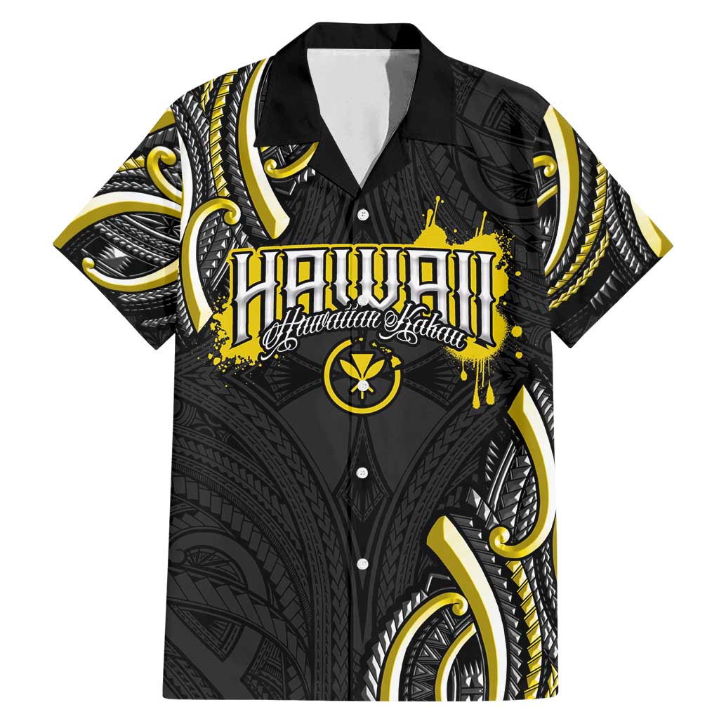 Traditional Art Hawaiian Kakau Tattoos Family Matching Mermaid Dress and Hawaiian Shirt Yellow Color - Polynesian Pride