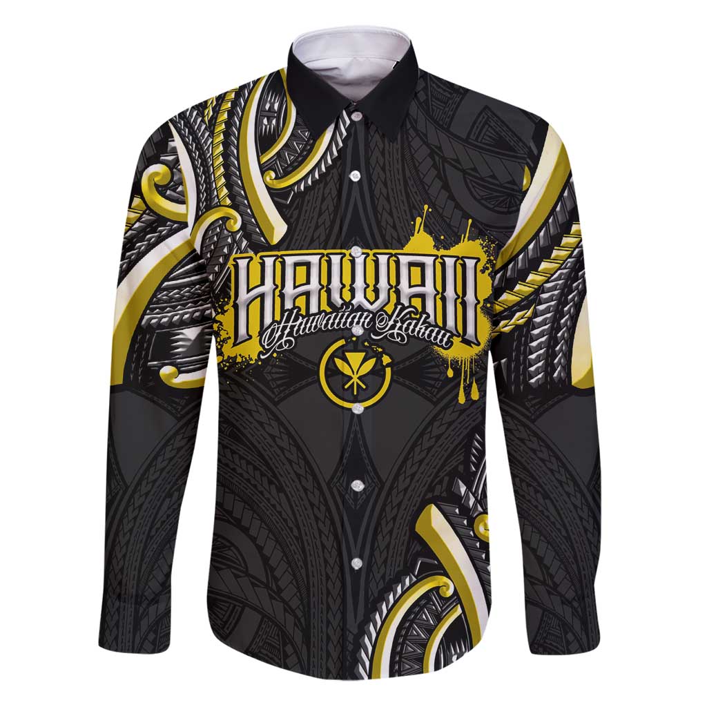 Traditional Art Hawaiian Kakau Tattoos Family Matching Puletasi and Hawaiian Shirt Yellow Color - Polynesian Pride