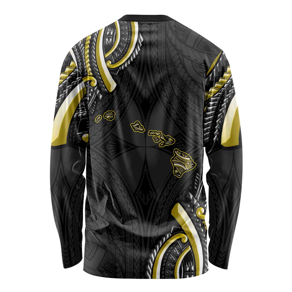 Traditional Art Hawaiian Kakau Tattoos Long Sleeve Shirt Yellow Color - Polynesian Pride