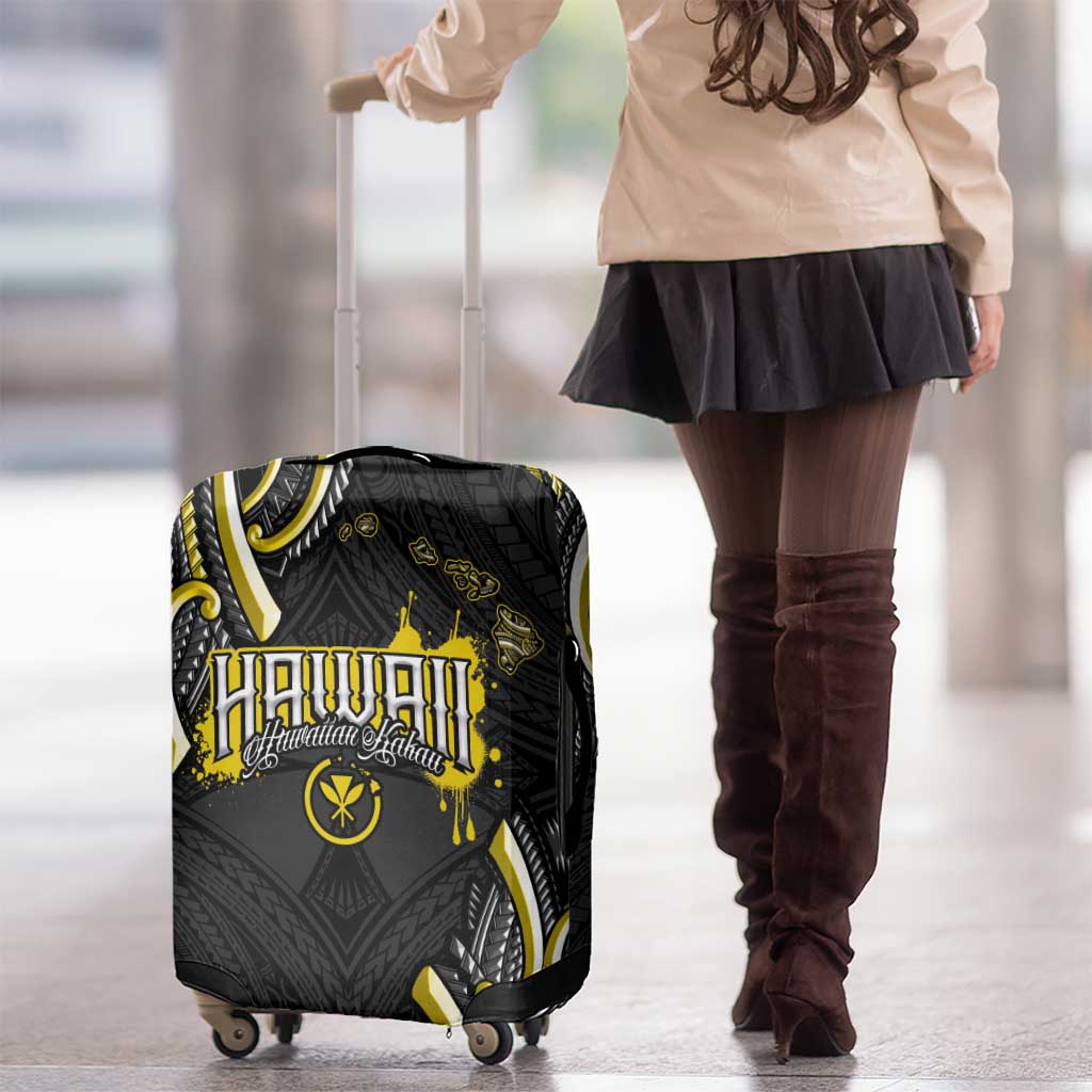 Traditional Art Hawaiian Kakau Tattoos Luggage Cover Yellow Color - Polynesian Pride