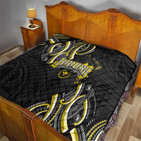 Traditional Art Hawaiian Kakau Tattoos Quilt Yellow Color - Polynesian Pride