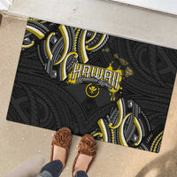 Traditional Art Hawaiian Kakau Tattoos Rubber Doormat Yellow Color - Polynesian Pride
