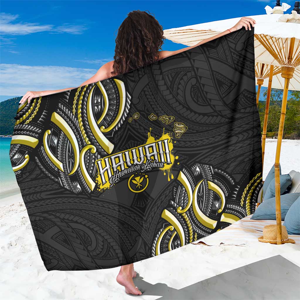Traditional Art Hawaiian Kakau Tattoos Sarong Yellow Color - Polynesian Pride
