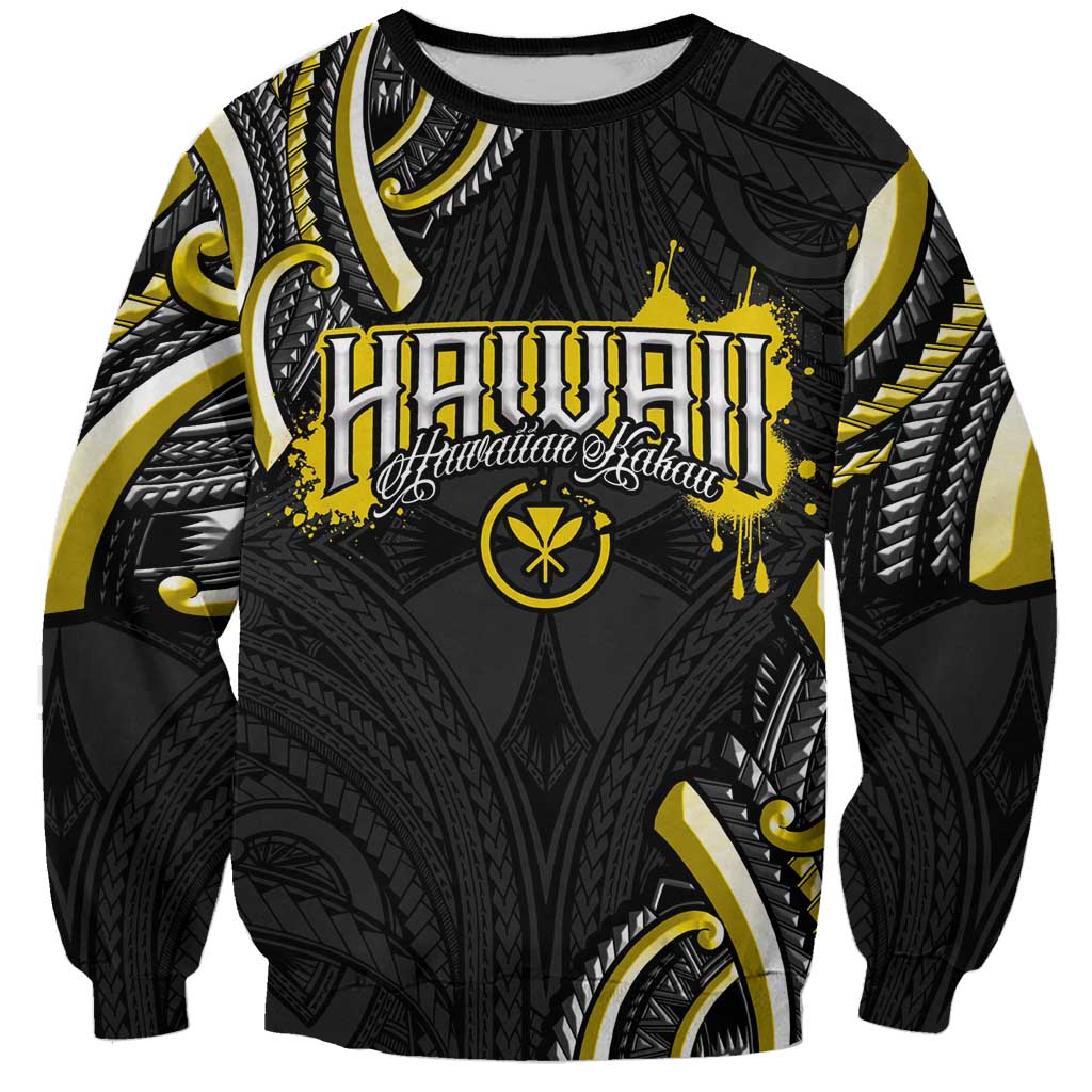 Traditional Art Hawaiian Kakau Tattoos Sweatshirt Yellow Color - Polynesian Pride