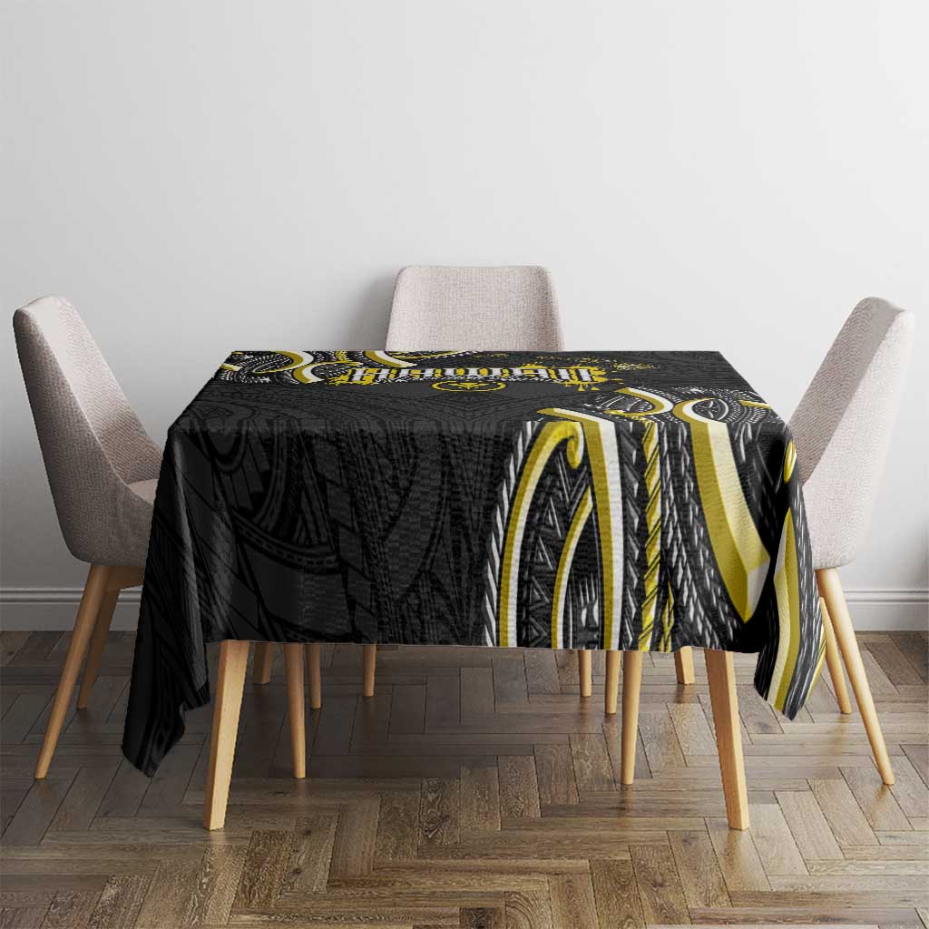 Traditional Art Hawaiian Kakau Tattoos Tablecloth Yellow Color - Polynesian Pride