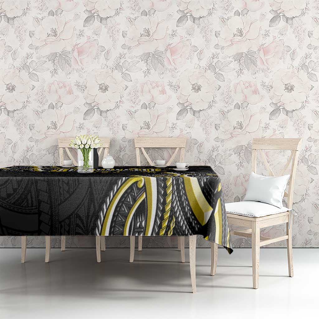 Traditional Art Hawaiian Kakau Tattoos Tablecloth Yellow Color - Polynesian Pride