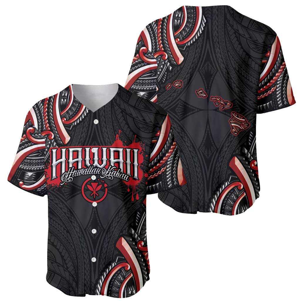 Traditional Art Hawaiian Kakau Tattoos Baseball Jersey Red Color - Polynesian Pride