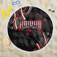 Traditional Art Hawaiian Kakau Tattoos Beach Blanket Red Color - Polynesian Pride