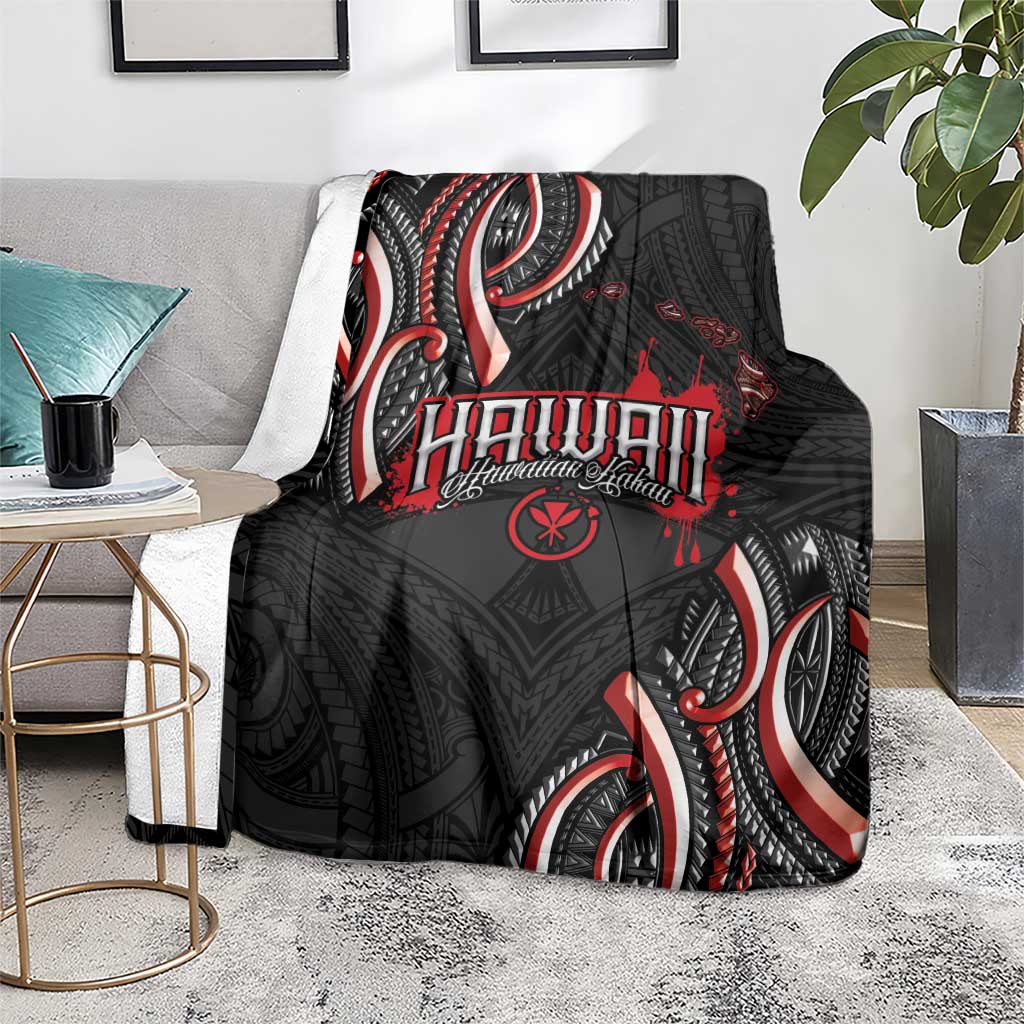 Traditional Art Hawaiian Kakau Tattoos Blanket Red Color - Polynesian Pride