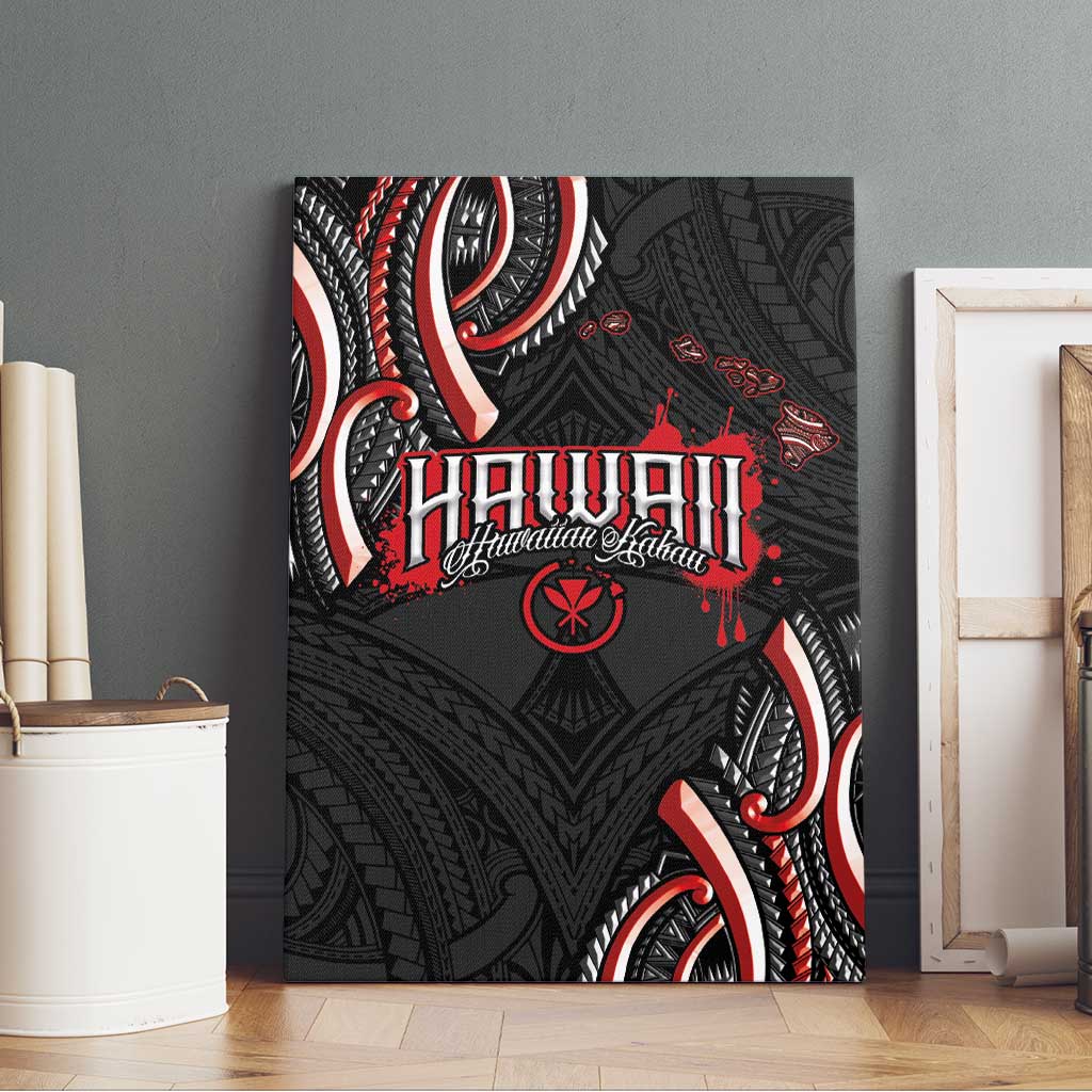 Traditional Art Hawaiian Kakau Tattoos Canvas Wall Art Red Color - Polynesian Pride