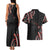Traditional Art Hawaiian Kakau Tattoos Couples Matching Tank Maxi Dress and Hawaiian Shirt Red Color - Polynesian Pride