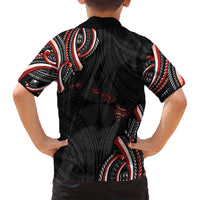 Traditional Art Hawaiian Kakau Tattoos Family Matching Off Shoulder Maxi Dress and Hawaiian Shirt Red Color - Polynesian Pride