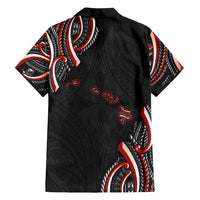 Traditional Art Hawaiian Kakau Tattoos Family Matching Off Shoulder Maxi Dress and Hawaiian Shirt Red Color - Polynesian Pride