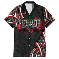 Traditional Art Hawaiian Kakau Tattoos Family Matching Summer Maxi Dress and Hawaiian Shirt Red Color - Polynesian Pride