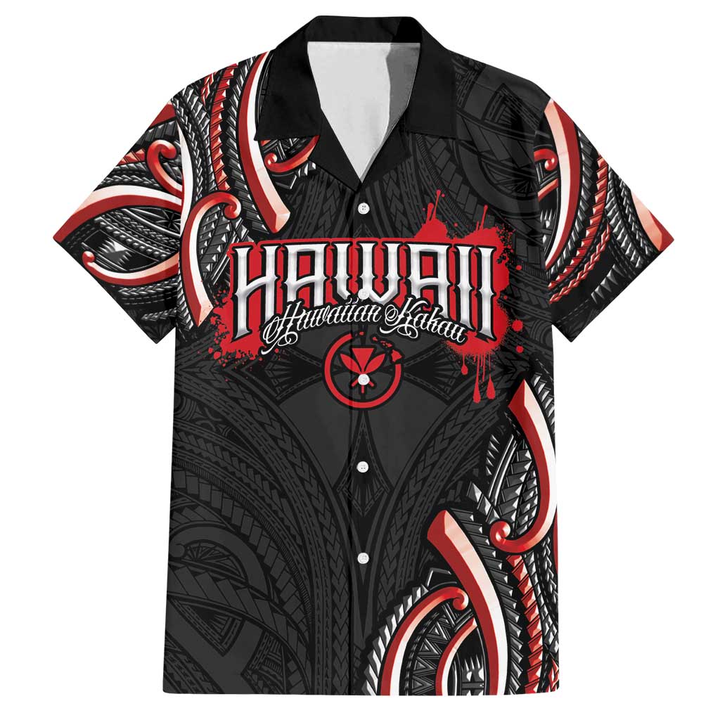 Traditional Art Hawaiian Kakau Tattoos Family Matching Tank Maxi Dress and Hawaiian Shirt Red Color - Polynesian Pride