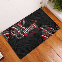 Traditional Art Hawaiian Kakau Tattoos Rubber Doormat Red Color - Polynesian Pride