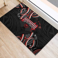 Traditional Art Hawaiian Kakau Tattoos Rubber Doormat Red Color - Polynesian Pride