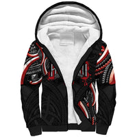 Traditional Art Hawaiian Kakau Tattoos Sherpa Hoodie Red Color - Polynesian Pride