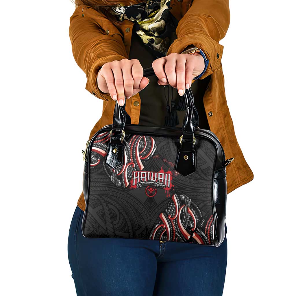 Traditional Art Hawaiian Kakau Tattoos Shoulder Handbag Red Color - Polynesian Pride