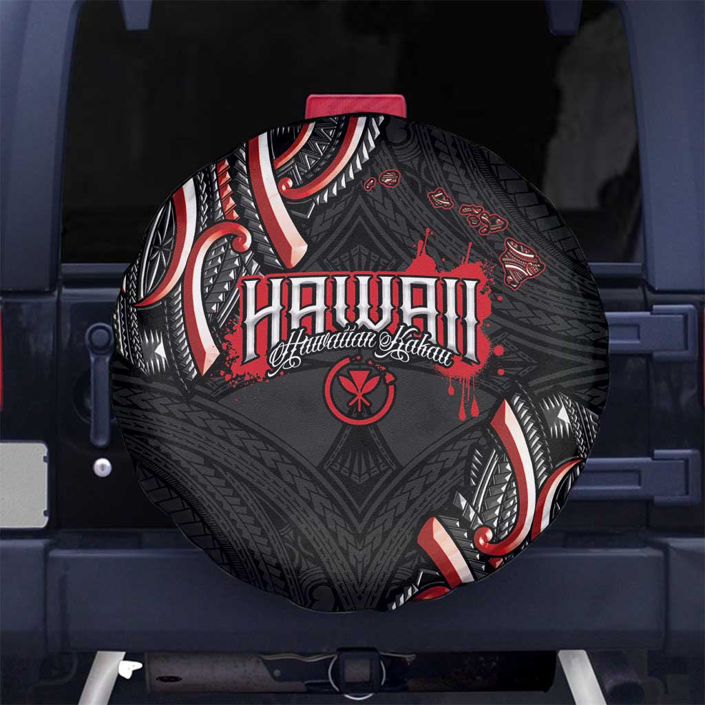 Traditional Art Hawaiian Kakau Tattoos Spare Tire Cover Red Color - Polynesian Pride