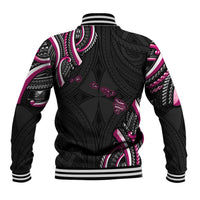 Traditional Art Hawaiian Kakau Tattoos Baseball Jacket Pink Color - Polynesian Pride