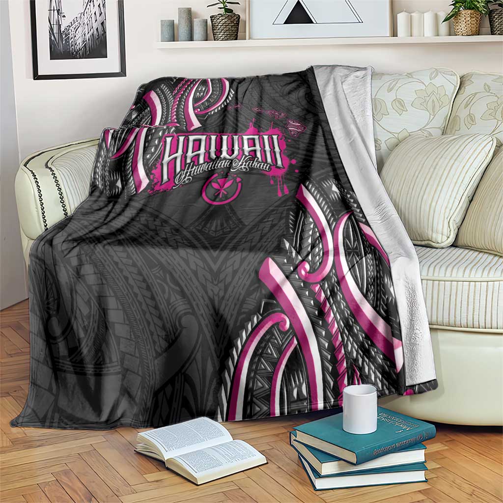 Traditional Art Hawaiian Kakau Tattoos Blanket Pink Color - Polynesian Pride