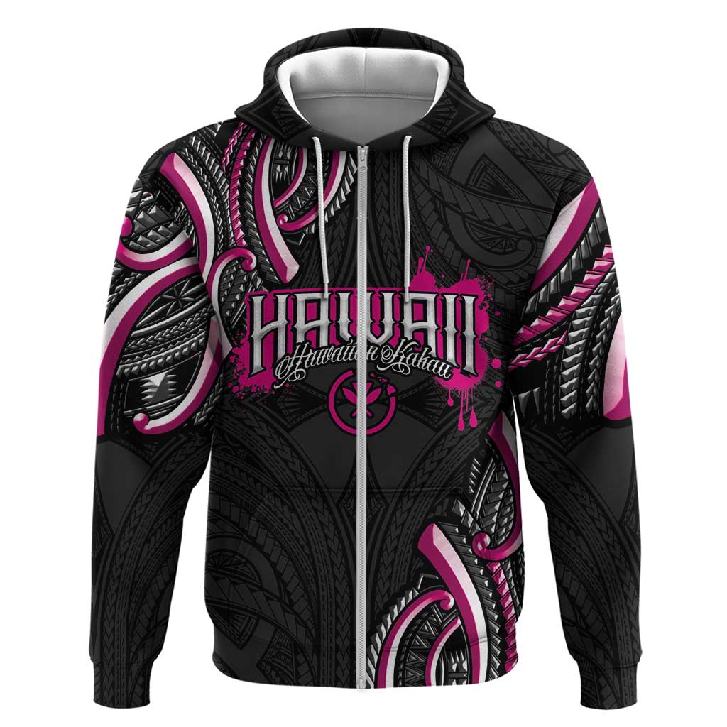 Traditional Art Hawaiian Kakau Tattoos Hoodie Pink Color - Polynesian Pride