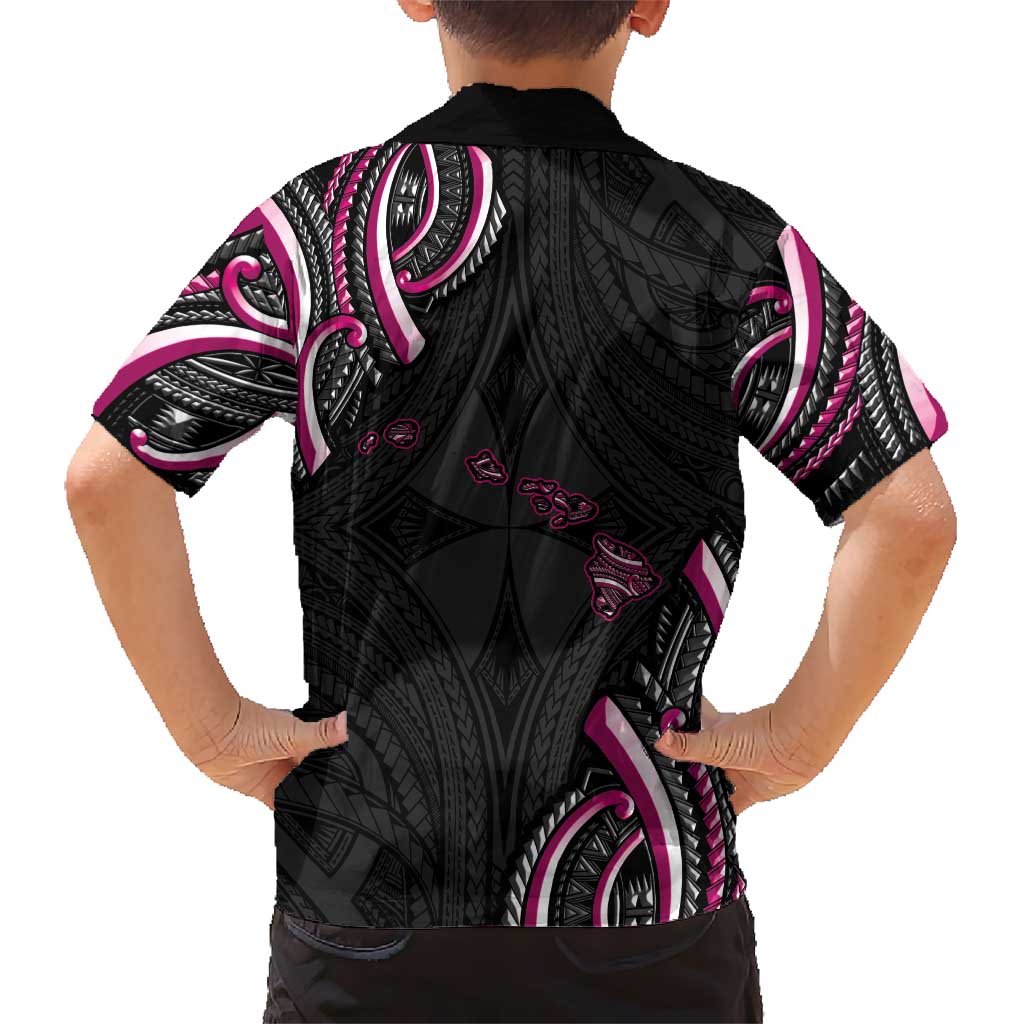 Traditional Art Hawaiian Kakau Tattoos Kid Hawaiian Shirt Pink Color - Polynesian Pride