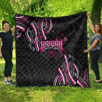 Traditional Art Hawaiian Kakau Tattoos Quilt Pink Color - Polynesian Pride