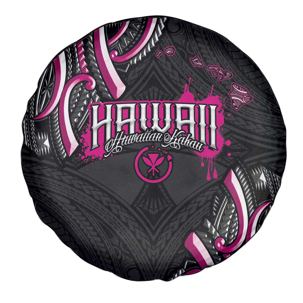 Traditional Art Hawaiian Kakau Tattoos Spare Tire Cover Pink Color - Polynesian Pride