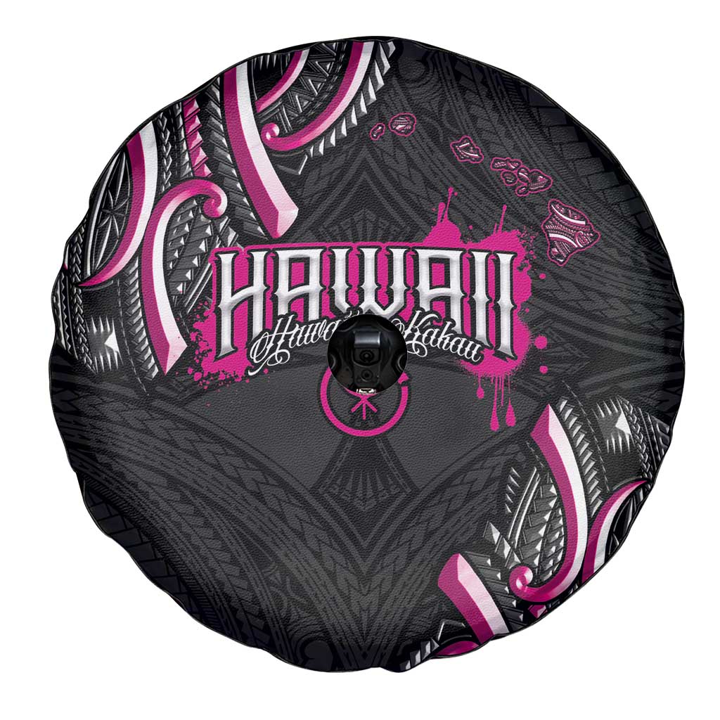 Traditional Art Hawaiian Kakau Tattoos Spare Tire Cover Pink Color - Polynesian Pride