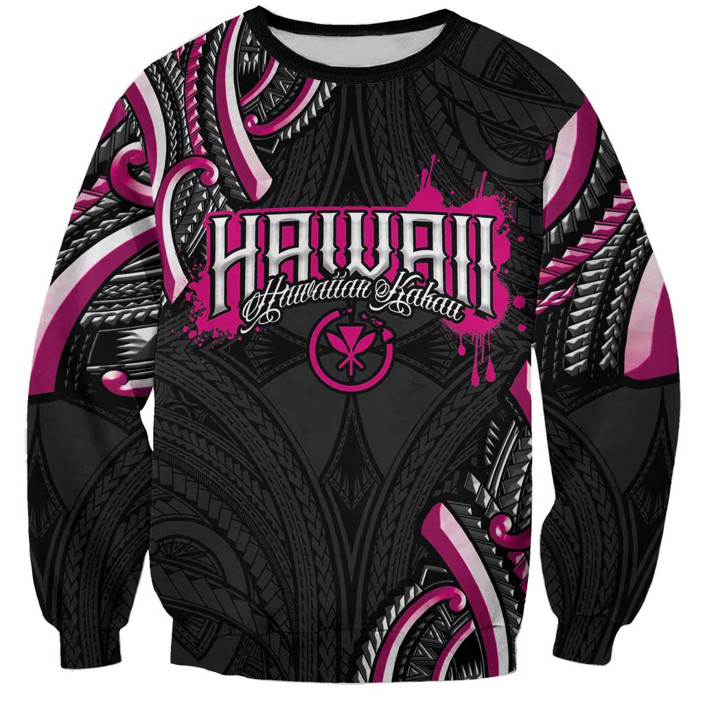 Traditional Art Hawaiian Kakau Tattoos Sweatshirt Pink Color - Polynesian Pride