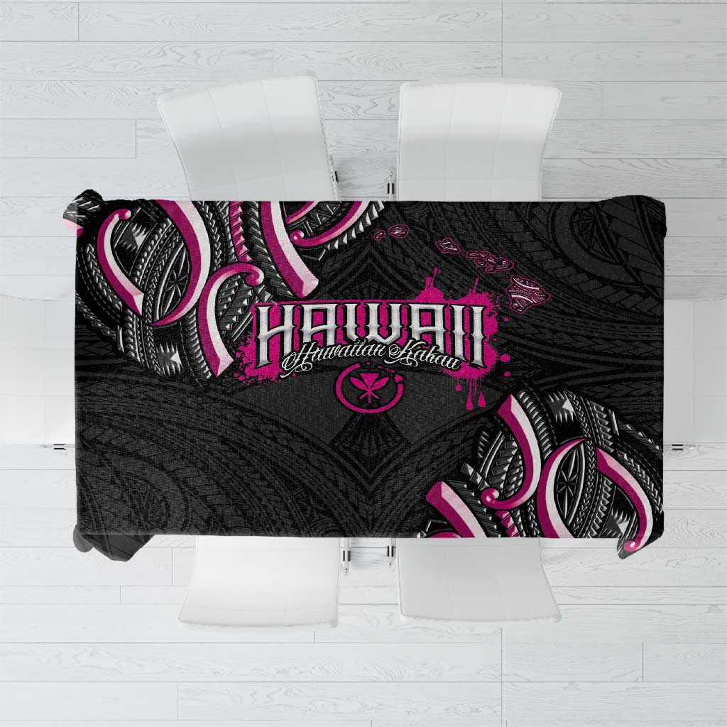 Traditional Art Hawaiian Kakau Tattoos Tablecloth Pink Color - Polynesian Pride