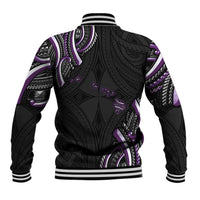 Traditional Art Hawaiian Kakau Tattoos Baseball Jacket Purple Color - Polynesian Pride