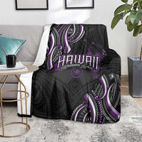 Traditional Art Hawaiian Kakau Tattoos Blanket Purple Color - Polynesian Pride