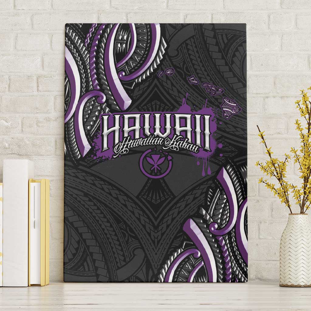 Traditional Art Hawaiian Kakau Tattoos Canvas Wall Art Purple Color - Polynesian Pride