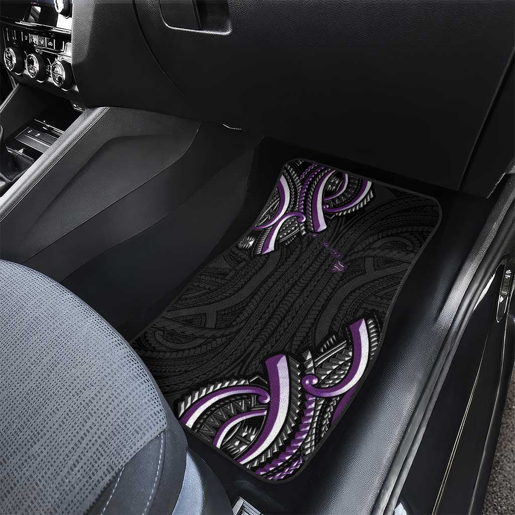 Traditional Art Hawaiian Kakau Tattoos Car Mats Purple Color - Polynesian Pride