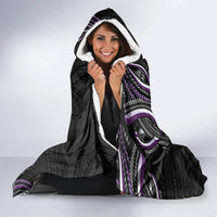 Traditional Art Hawaiian Kakau Tattoos Hooded Blanket Purple Color - Polynesian Pride
