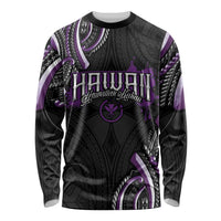 Traditional Art Hawaiian Kakau Tattoos Long Sleeve Shirt Purple Color - Polynesian Pride