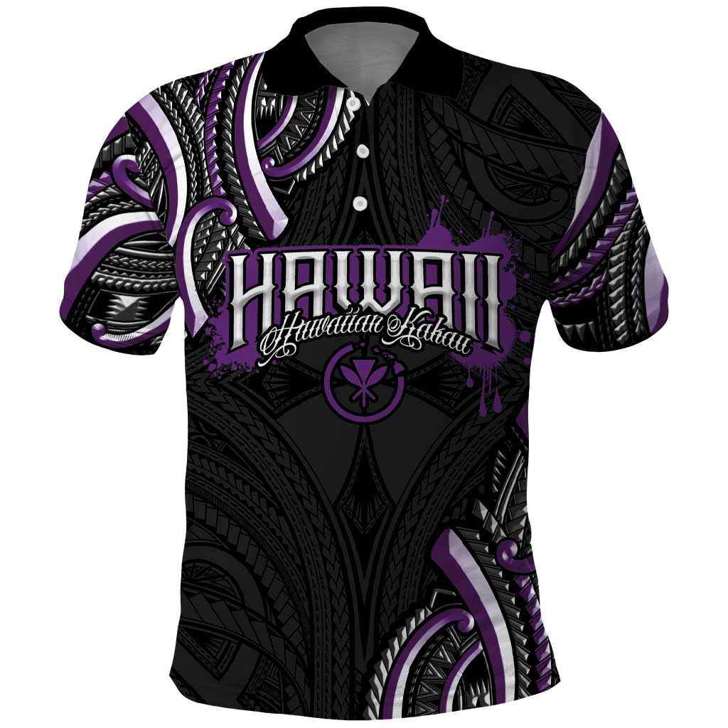 Traditional Art Hawaiian Kakau Tattoos Polo Shirt Purple Color - Polynesian Pride