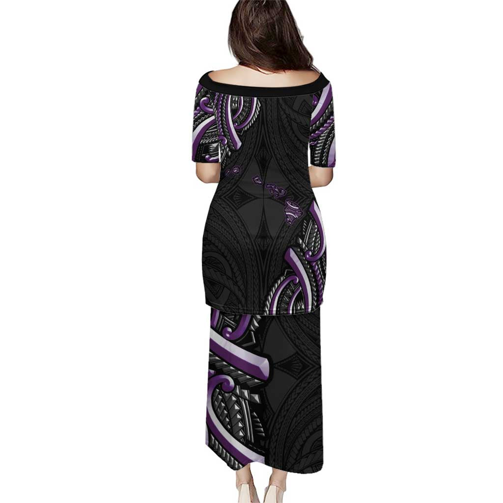 Traditional Art Hawaiian Kakau Tattoos Puletasi Purple Color - Polynesian Pride